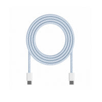 Flettet USB-C til USB-C-kabel i lyseblå, 1 meter