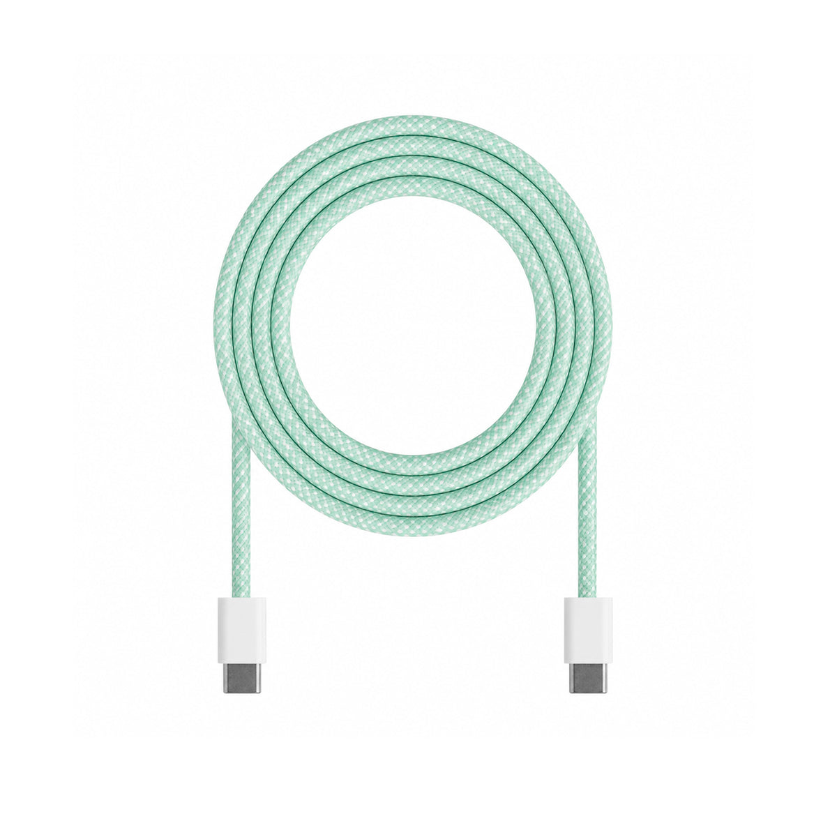 Flettet USB-C til USB-C-kabel i mintgrønn, 1 meter