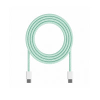 Flettet USB-C til USB-C-kabel i mintgrønn, 1 meter
