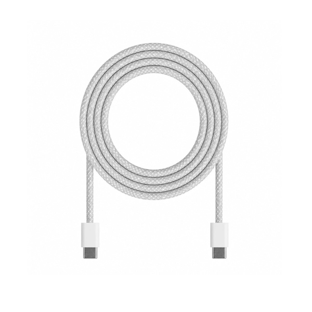 Flettet USB-C til USB-C-kabel i grå, 1 meter