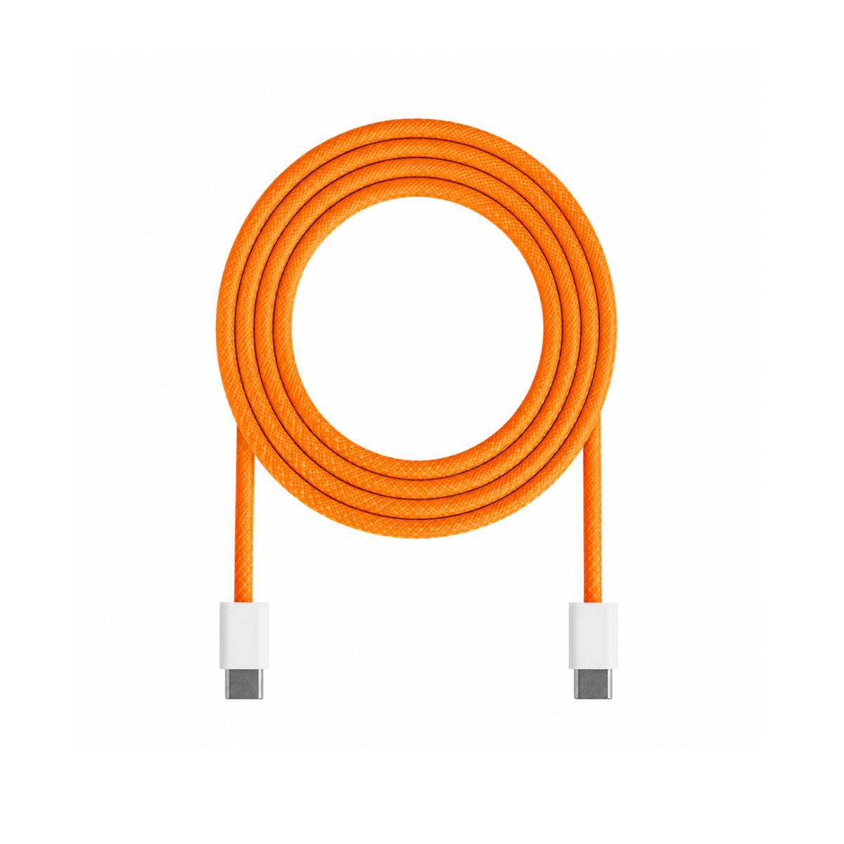 Flettet USB-C til USB-C-kabel i oransje, 1 meter