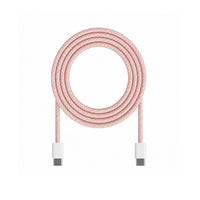 Flettet USB-C til USB-C-kabel i rosa, 1 meter