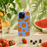 iPhone 16 Pro Max deksel Appelsin med appelsinskiver i tropisk sommermiljø med frukt og grønne planter