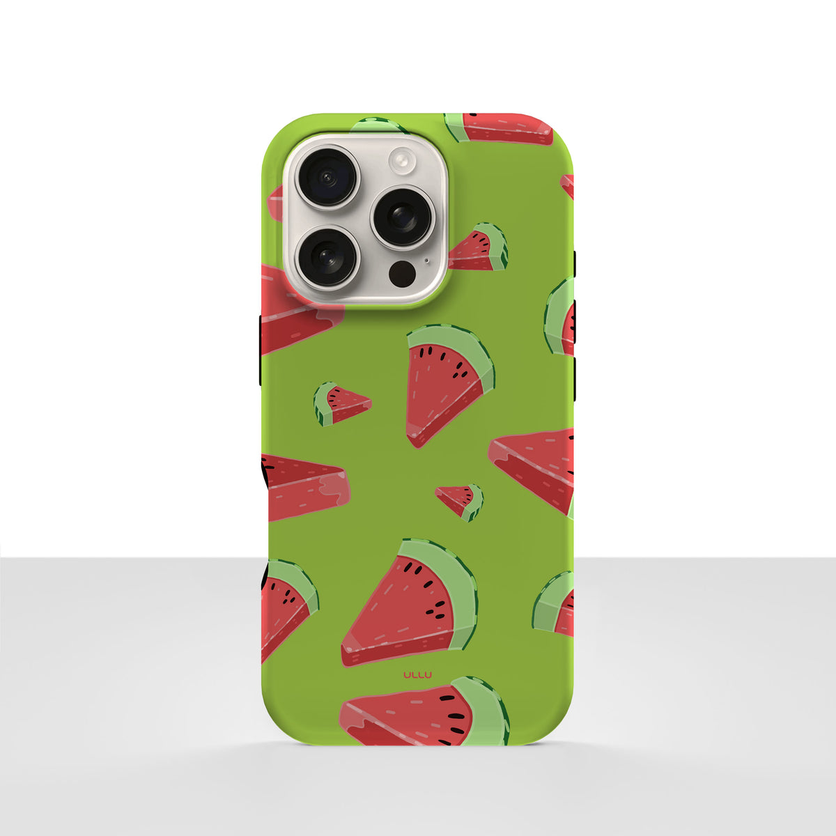 iPhone 16 Pro deksel Vannmelon med vannmelonskiver på grønn bakgrunn