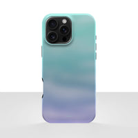 iPhone 16 Pro Max deksel Himmeldis med blågrønn og lilla gradient på lys bakgrunn