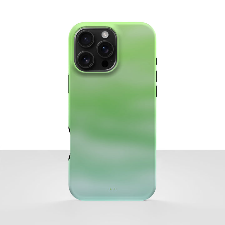 iPhone 16 Pro Max deksel Myntedis med grønn og mintfarget gradient på lys bakgrunn