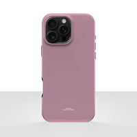 iPhone 16 Pro Max-deksel Never too PINK med en ren, dempet rosatone, vist bakfra