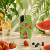 iPhone 16 deksel Vannmelon med vannmelonskiver i tropisk sommermiljø med frukt og grønne planter