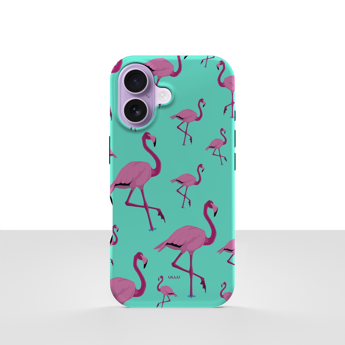 iPhone 17 deksel Flamingos med rosa flamingoer på turkis bakgrunn