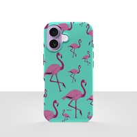 iPhone 17 deksel Flamingos med rosa flamingoer på turkis bakgrunn
