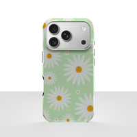 iPhone 17 Pro deksel Kamille med hvite kamilleblomster på lysegrønn bakgrunn