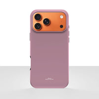 iPhone 17 Pro Max-deksel Never too PINK med en ren, dempet rosatone, vist bakfra