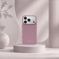 iPhone 17 Pro-deksel Never too PINK med en ren, dempet rosatone i lyst interiør