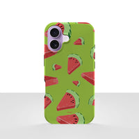 iPhone 17 deksel Vannmelon med vannmelonskiver på grønn bakgrunn
