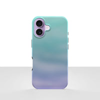 iPhone 17 deksel Himmeldis med blågrønn og lilla gradient på lys bakgrunn