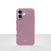iPhone 17-deksel Never too PINK med en ren, dempet rosatone, vist bakfra