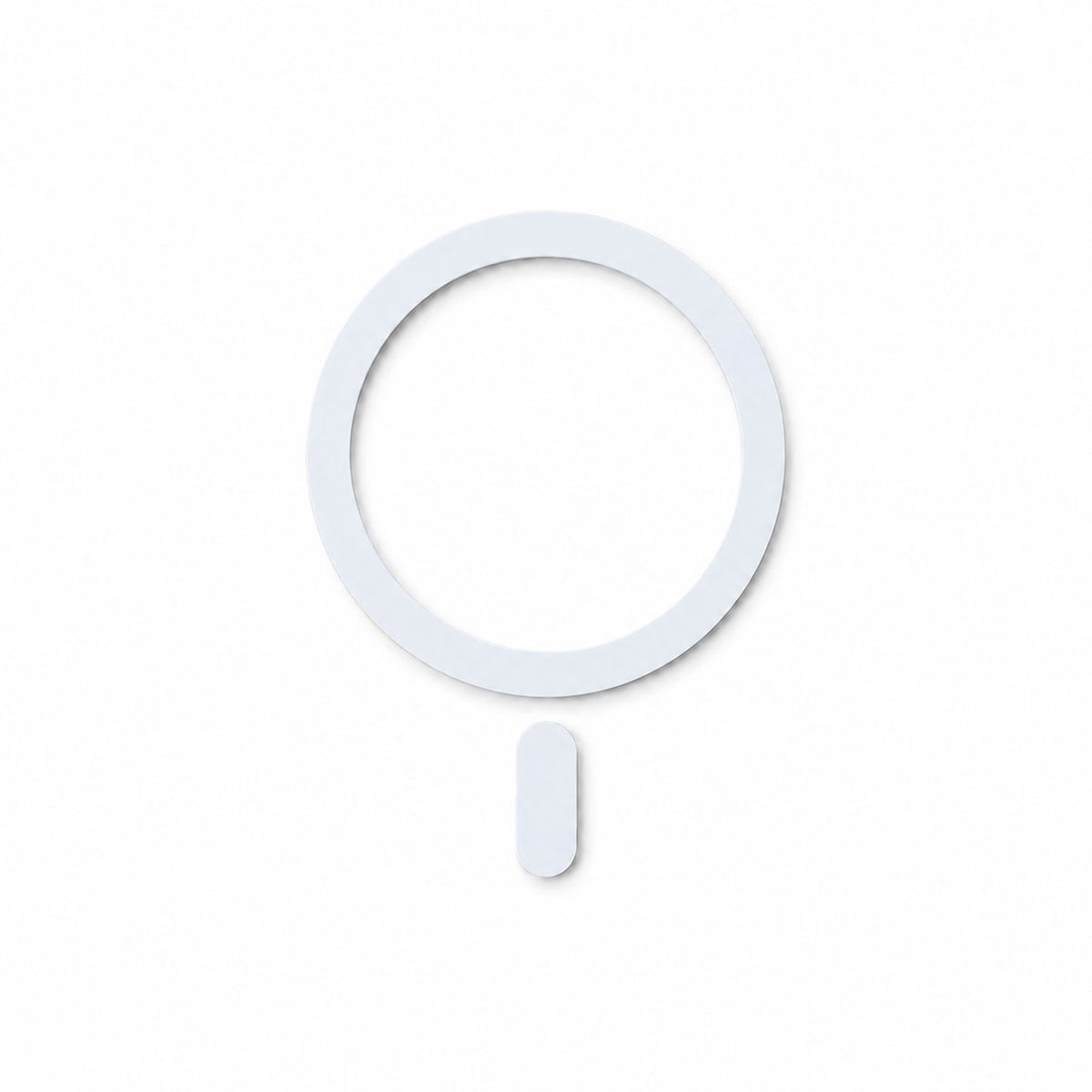 Hvit MagSafe-magnetring på hvit bakgrunn
