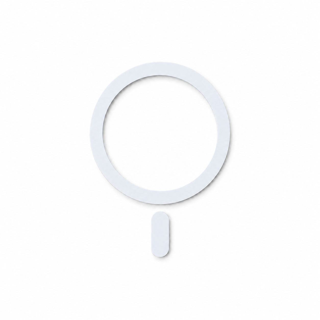 Hvit MagSafe-magnetring på hvit bakgrunn